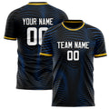 Personalized Black & Blue Pattern Soccer Jersey