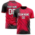Personalized Red & Black Pattern Soccer Jersey