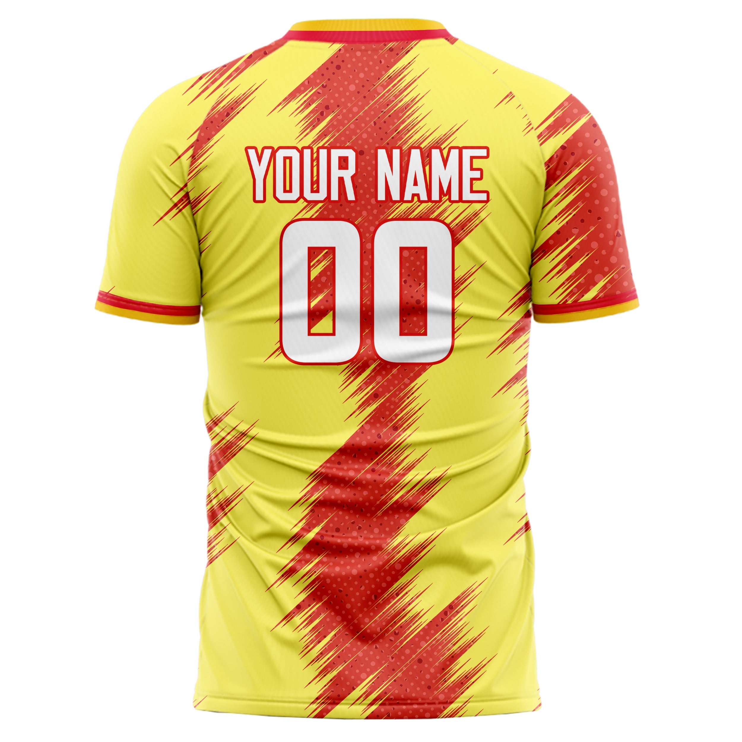 Personalized Yellow & Red Pattern Soccer Jersey