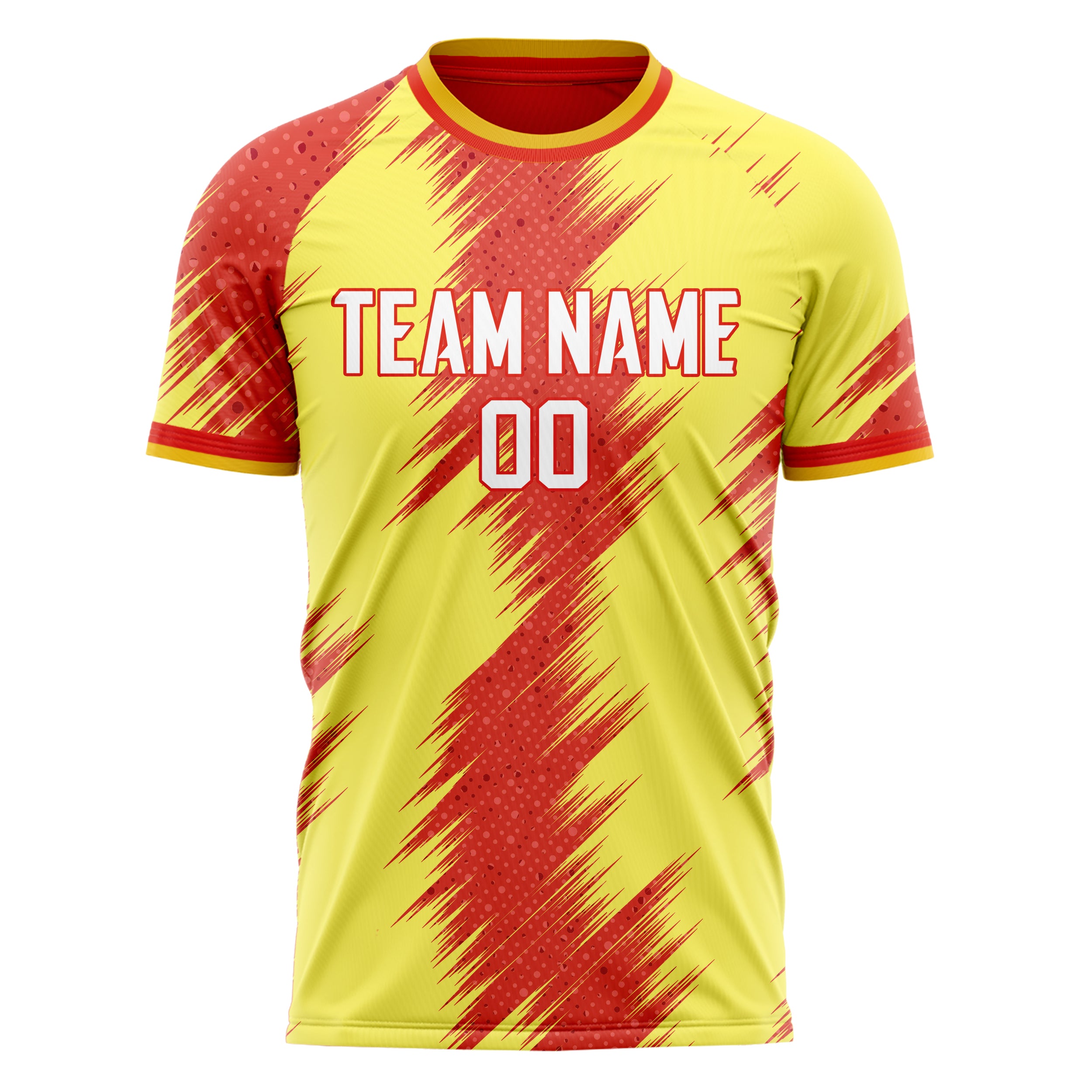 Personalized Yellow & Red Pattern Soccer Jersey