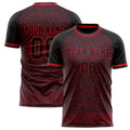 Personalized Black & Red Pattern Soccer Jersey