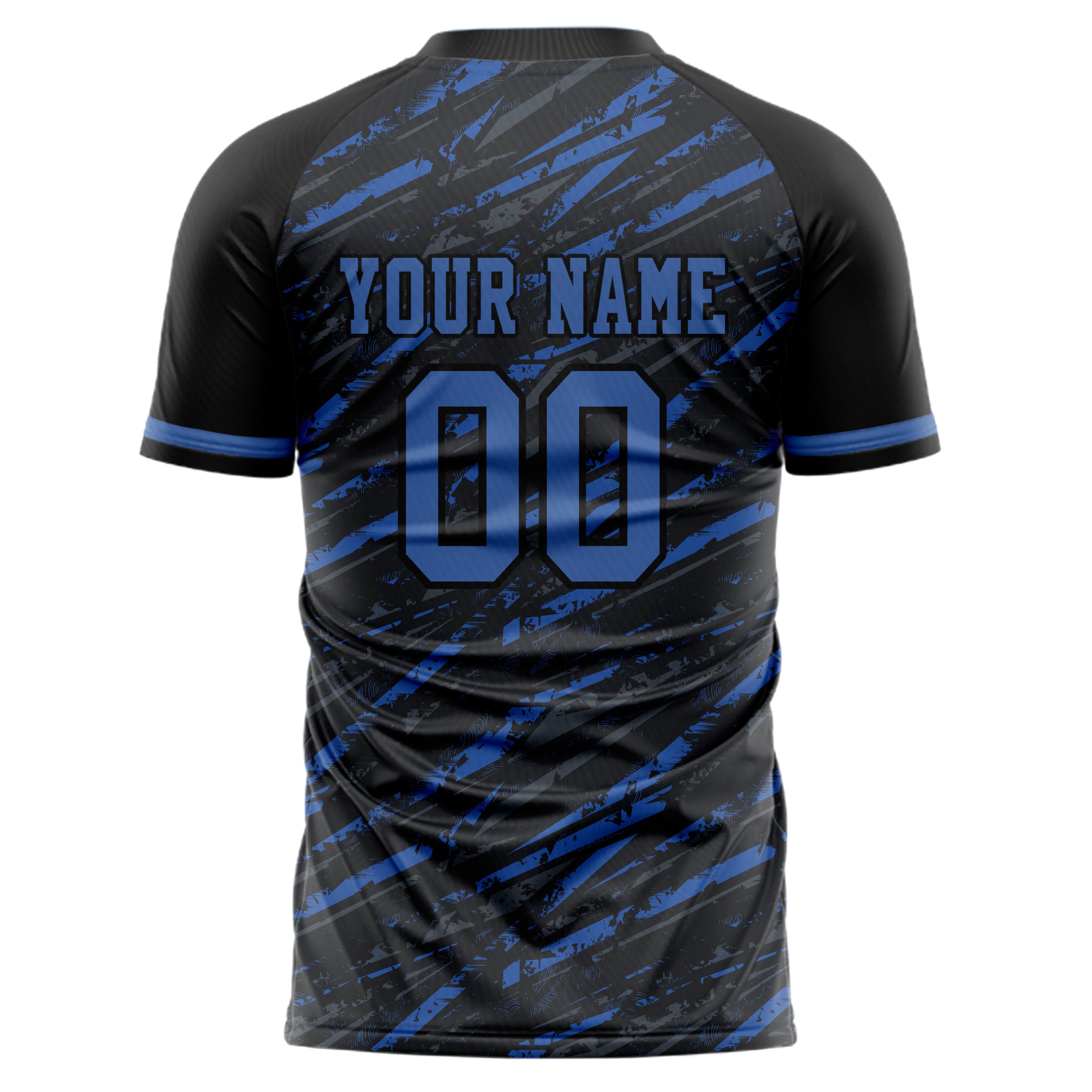 Personalized Black & Blue Pattern Soccer Jersey