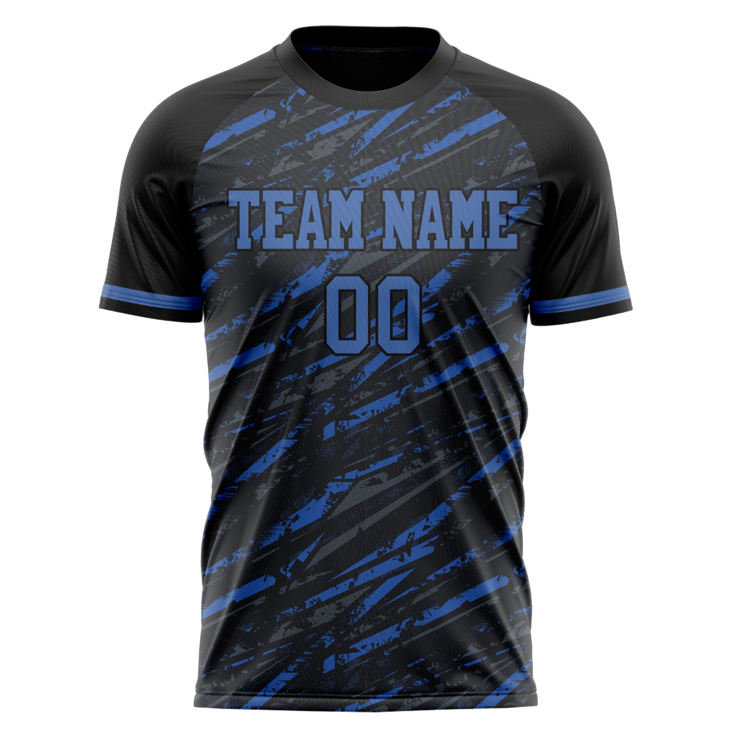 Personalized Black & Blue Pattern Soccer Jersey