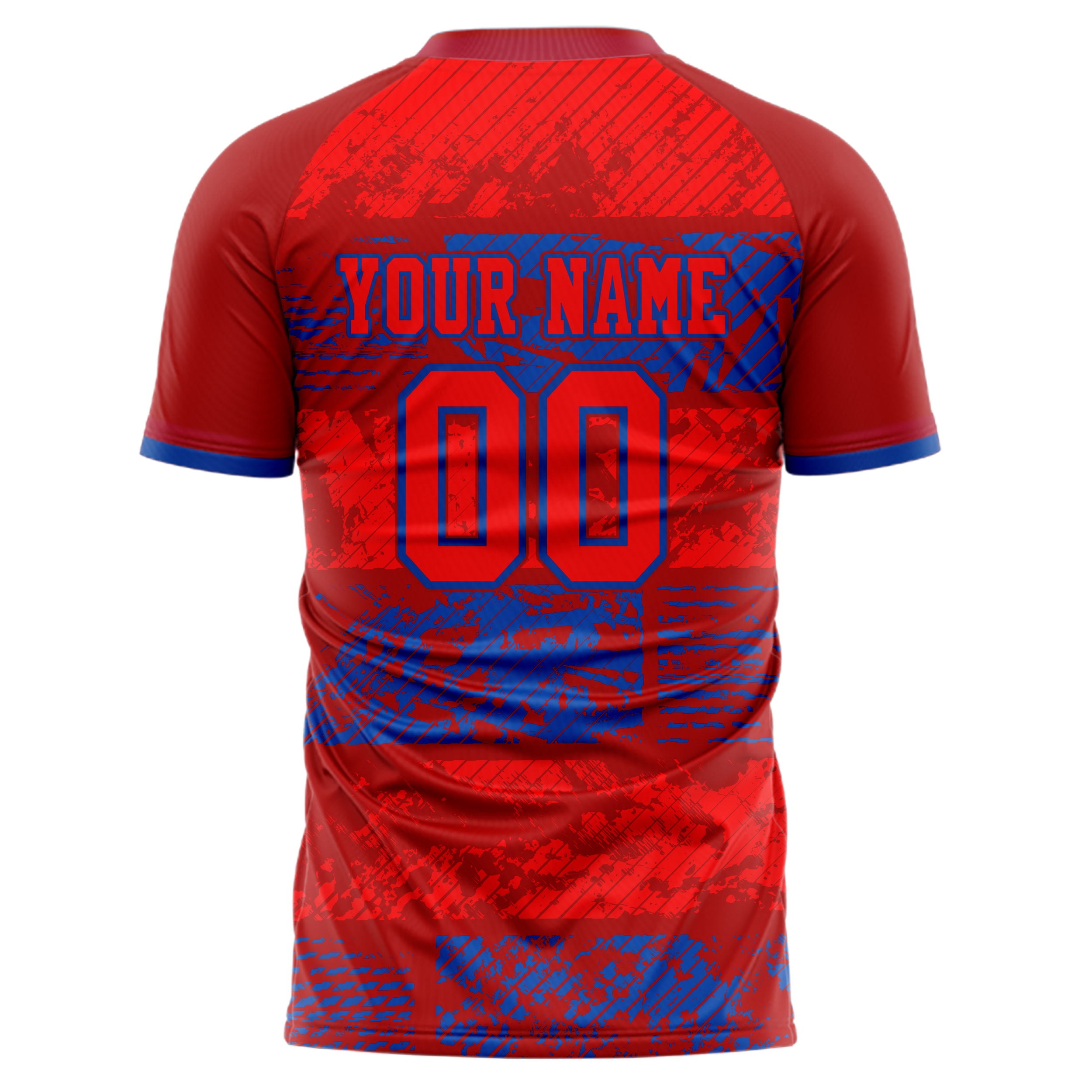 Personalized Red & Royal Pattern Soccer Jersey