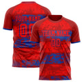 Personalized Red & Royal Pattern Soccer Jersey