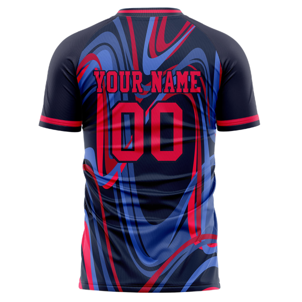 Personalized Black & Red Pattern Soccer Jersey