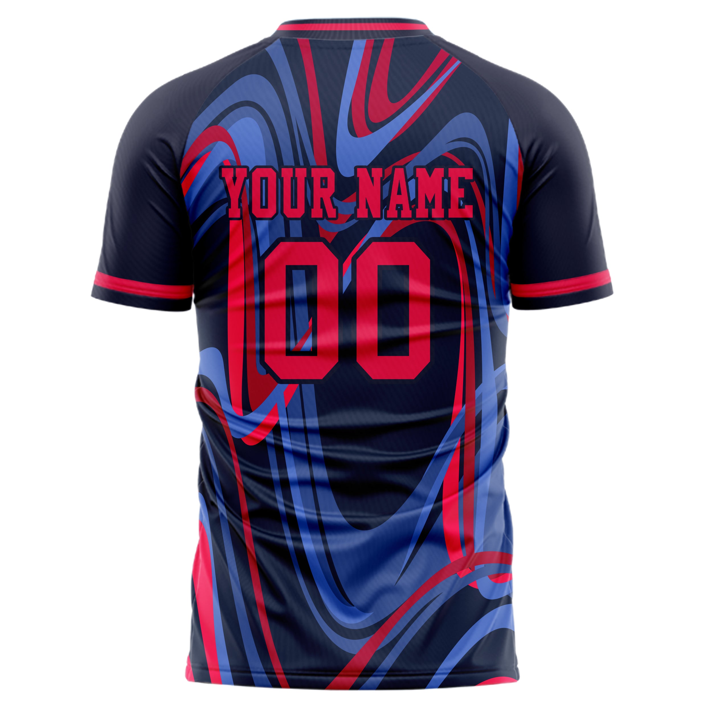 Personalized Black & Red Pattern Soccer Jersey
