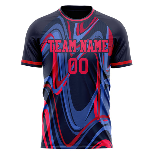 Personalized Black & Red Pattern Soccer Jersey