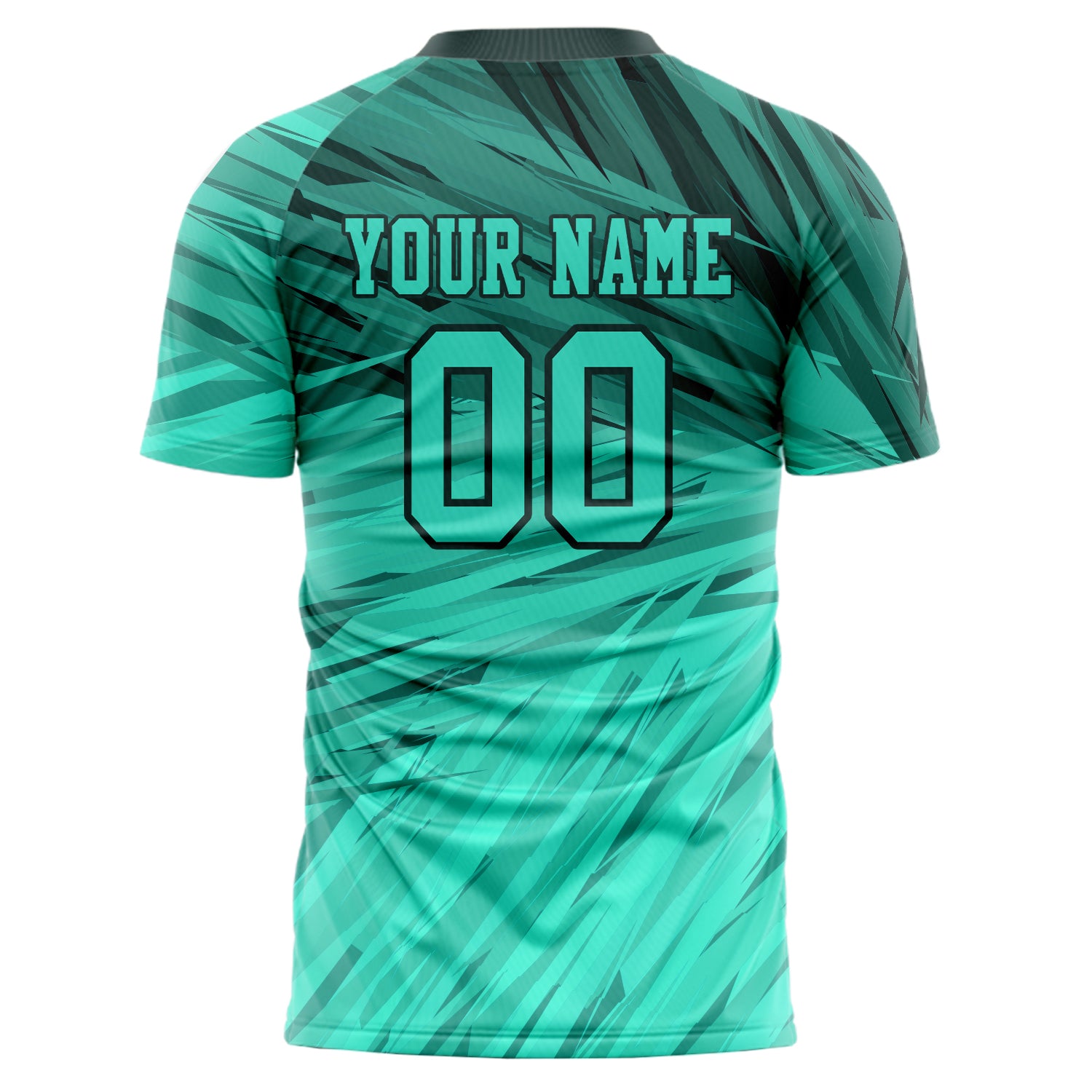 Personalized Teal & Black Pattern Soccer Jersey