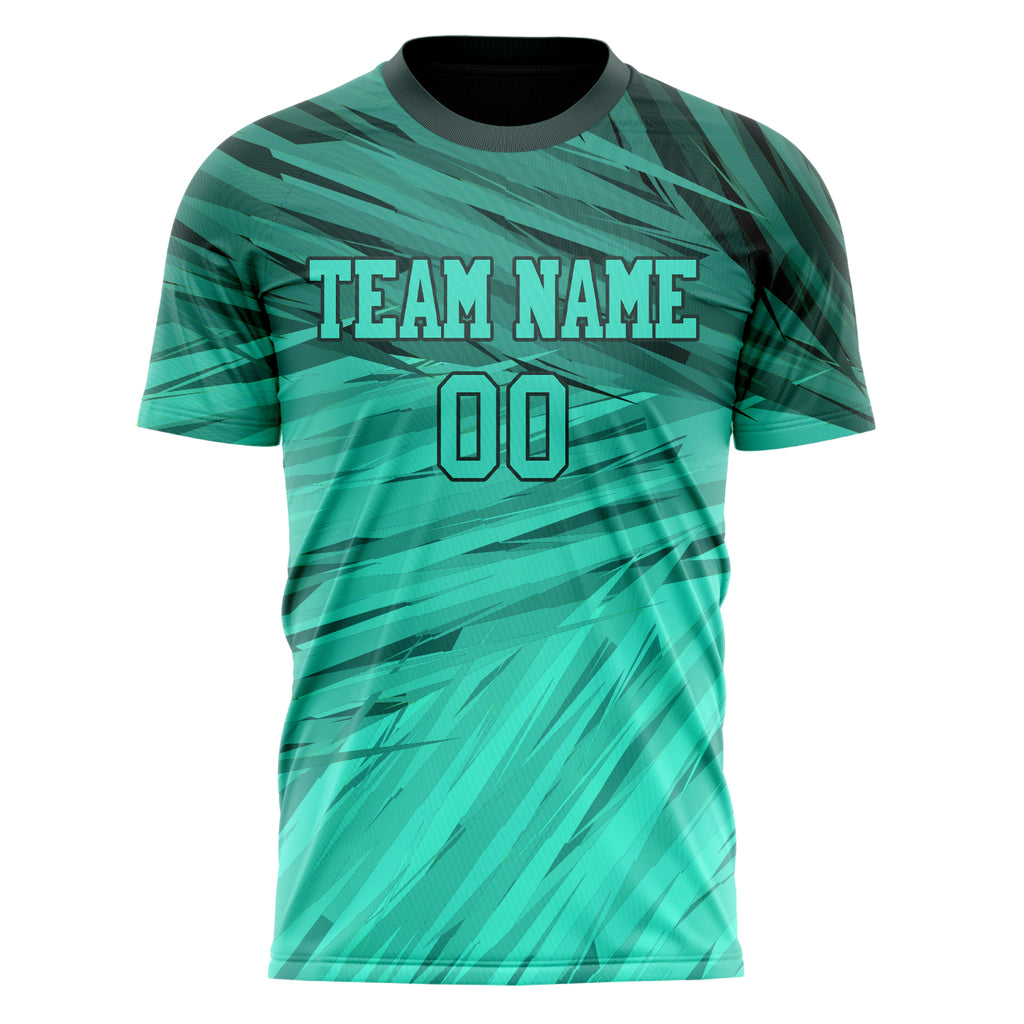 Personalized Teal & Black Pattern Soccer Jersey