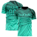 Personalized Teal & Black Pattern Soccer Jersey