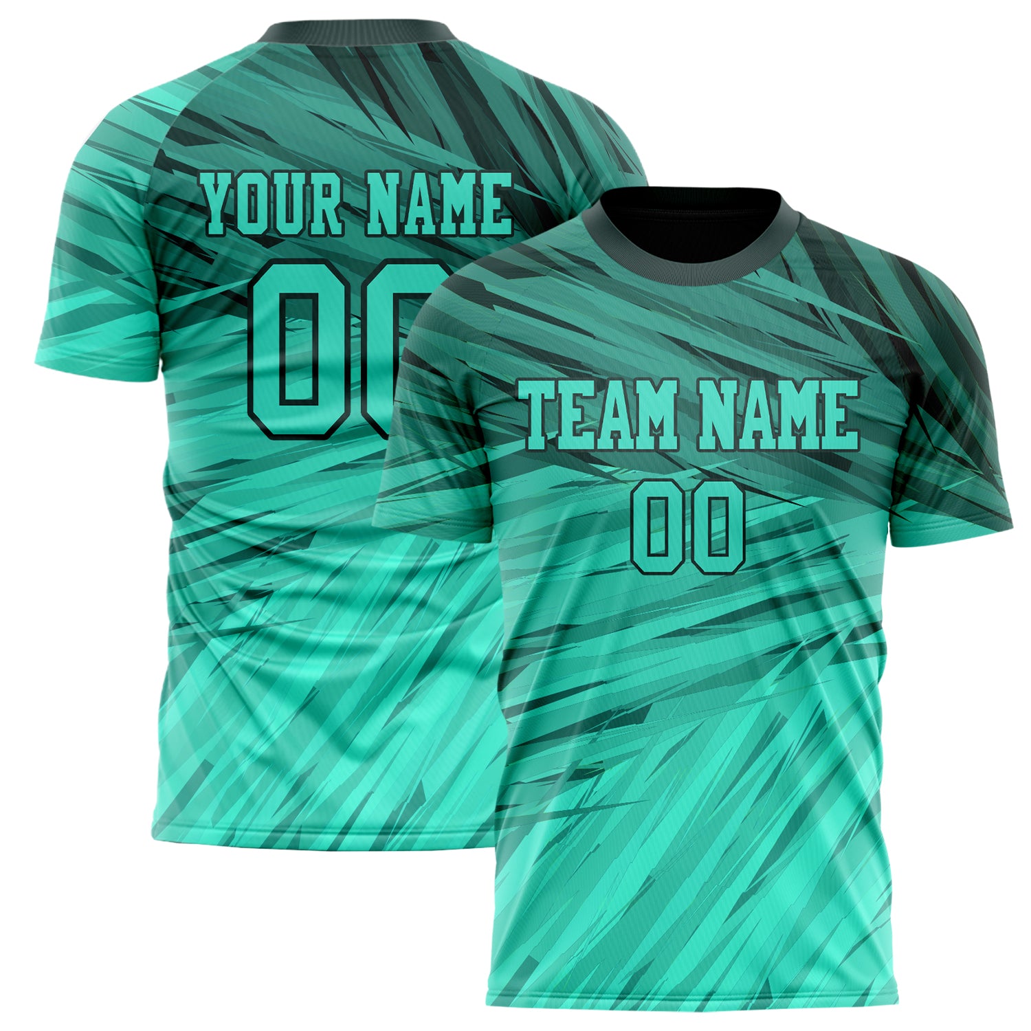 Personalized Teal & Black Pattern Soccer Jersey