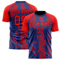 Personalized Red & Navy Pattern Soccer Jersey