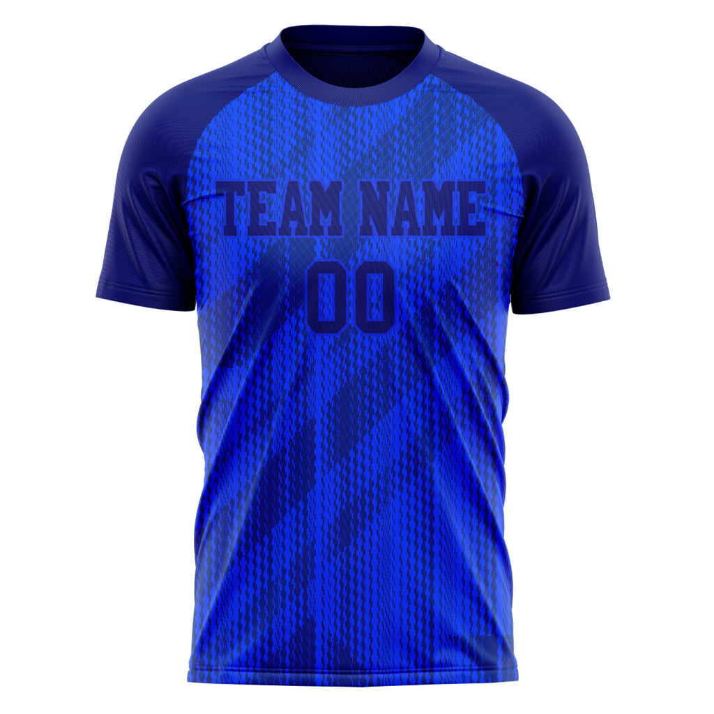 Personalized Blue & Navy Pattern Soccer Jersey