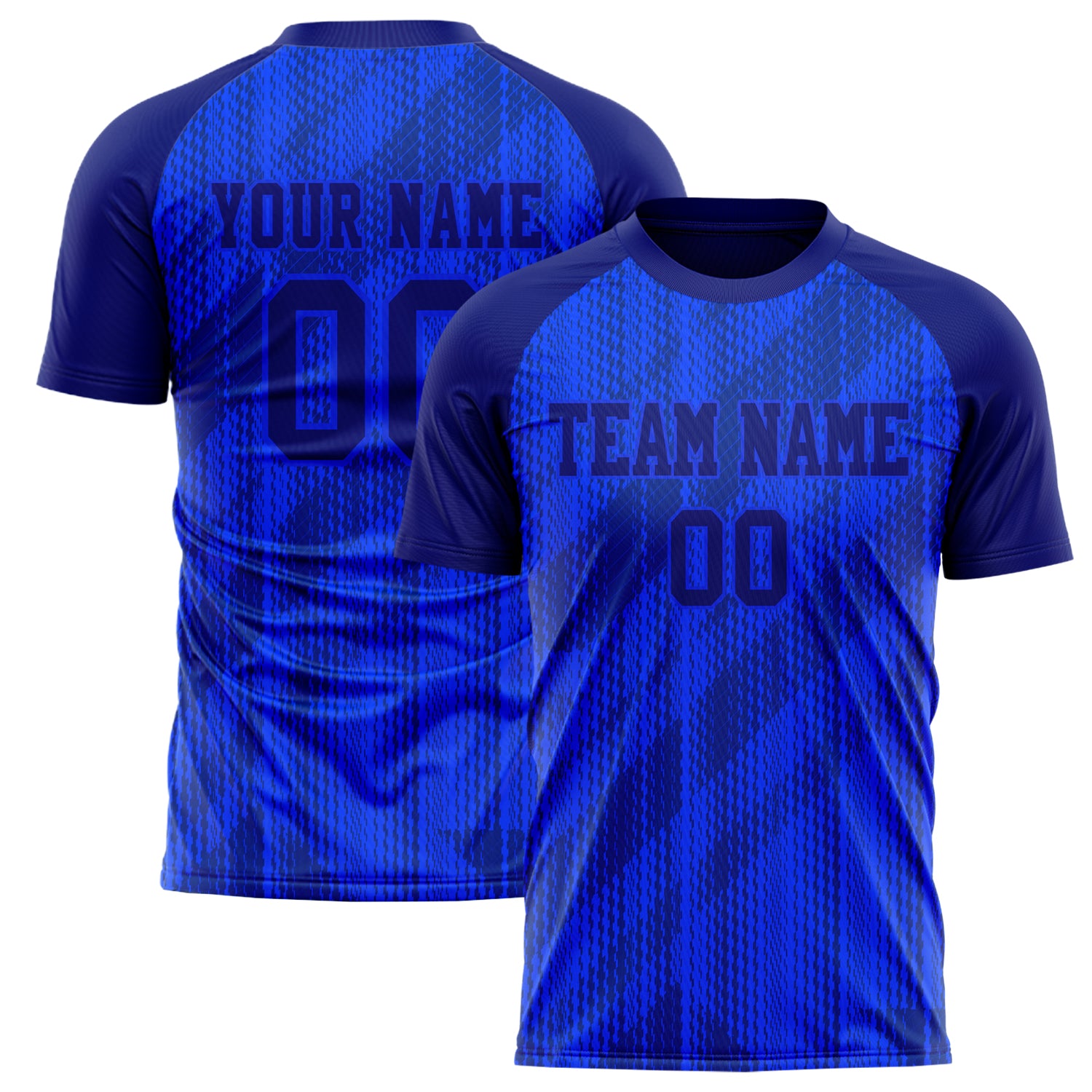 Personalized Blue & Navy Pattern Soccer Jersey