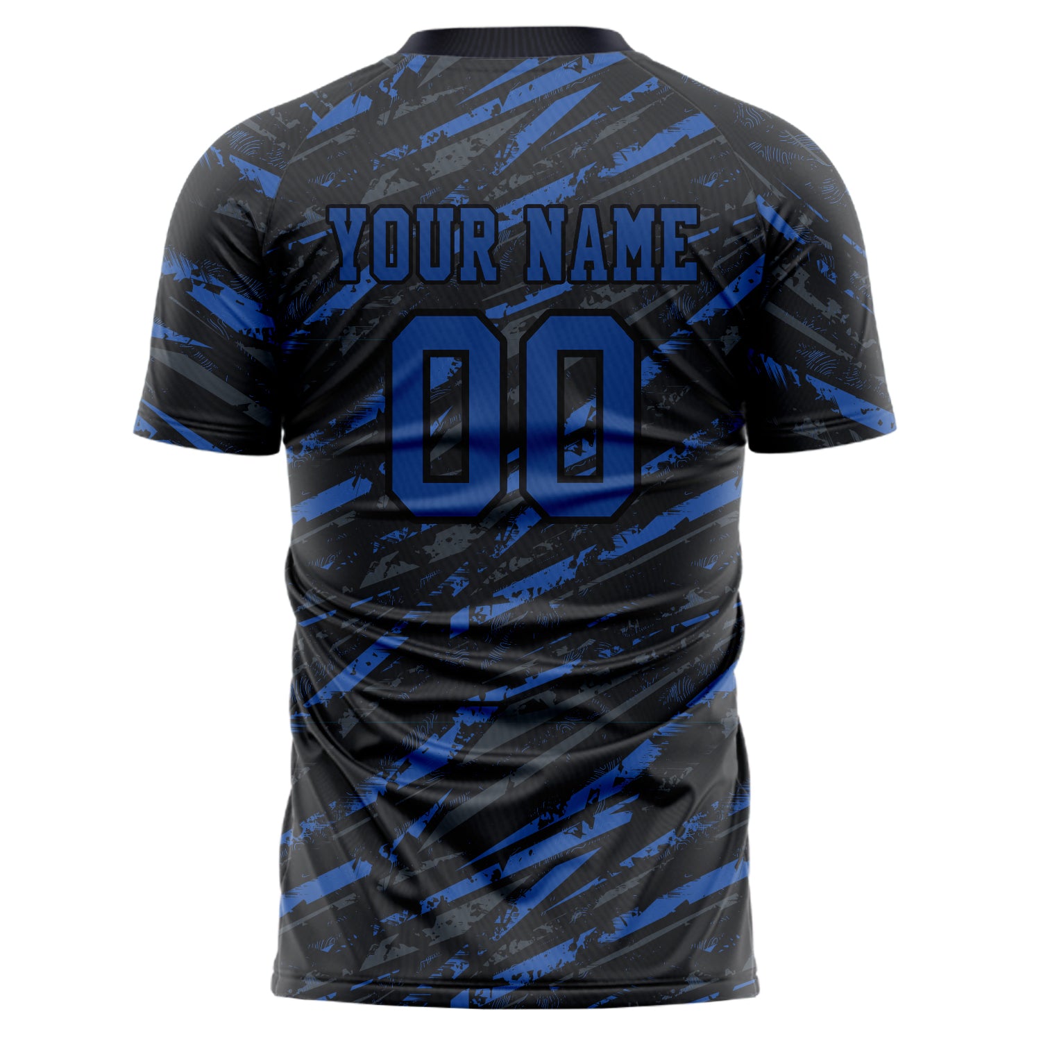 Personalized Black & Blue Pattern Soccer Jersey