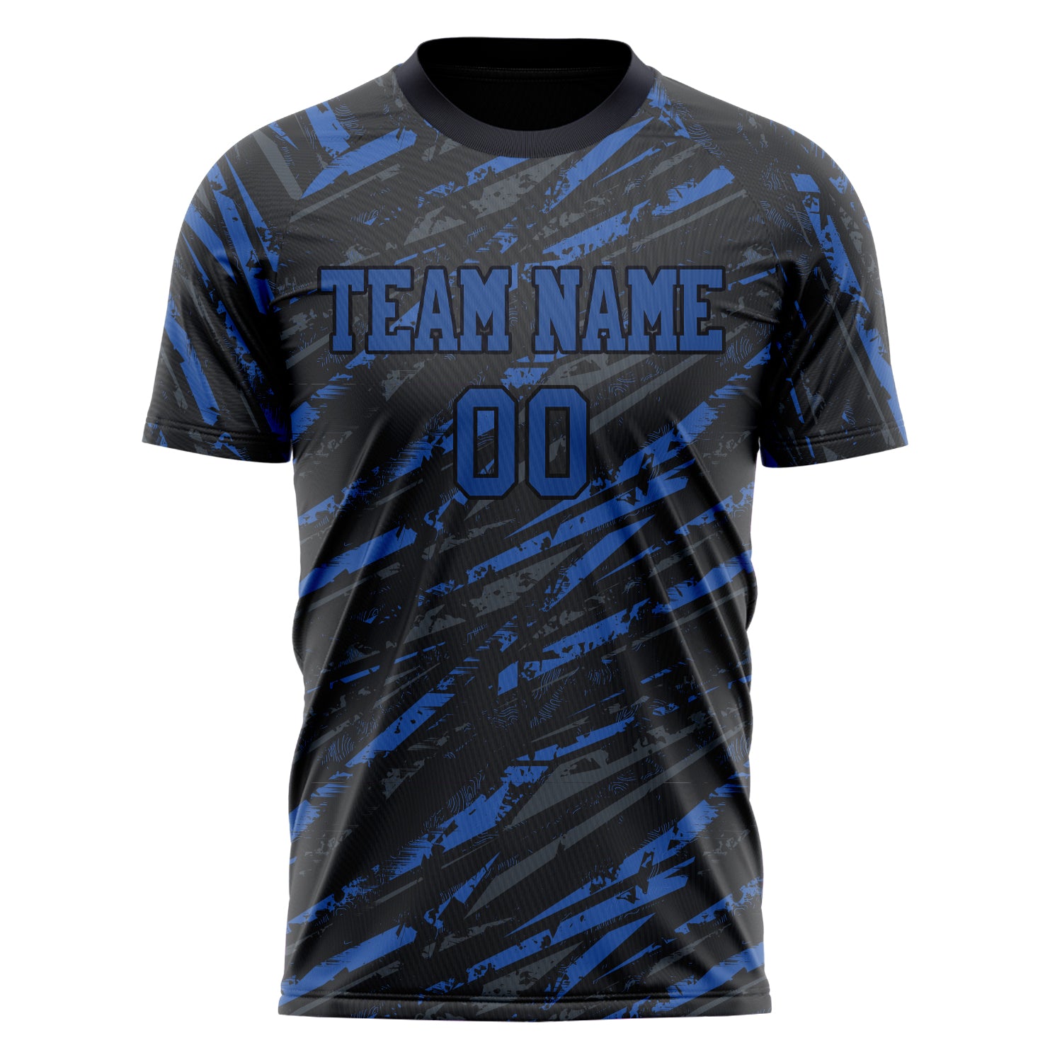Personalized Black & Blue Pattern Soccer Jersey