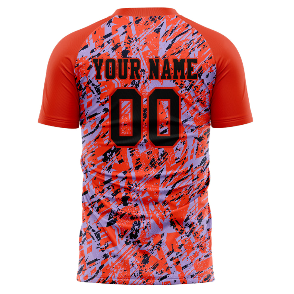 Personalized Red & Black Pattern Soccer Jersey