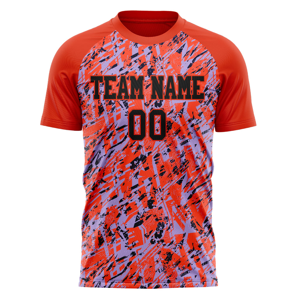 Personalized Red & Black Pattern Soccer Jersey