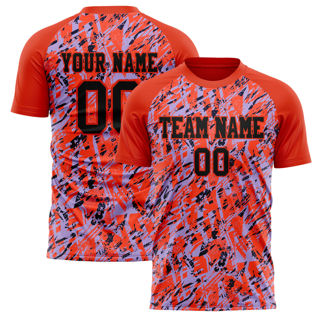 Personalized Red & Black Pattern Soccer Jersey