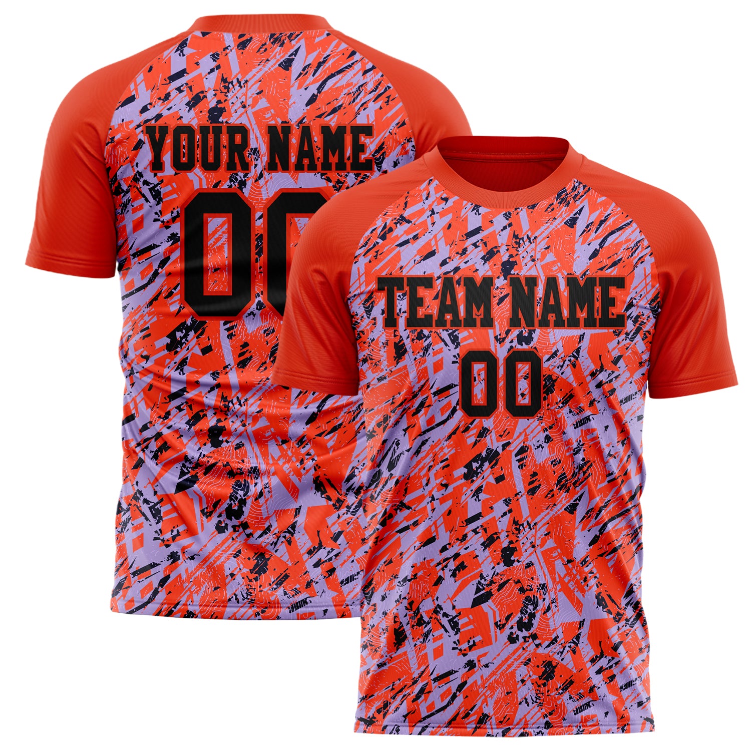 Personalized Red & Black Pattern Soccer Jersey