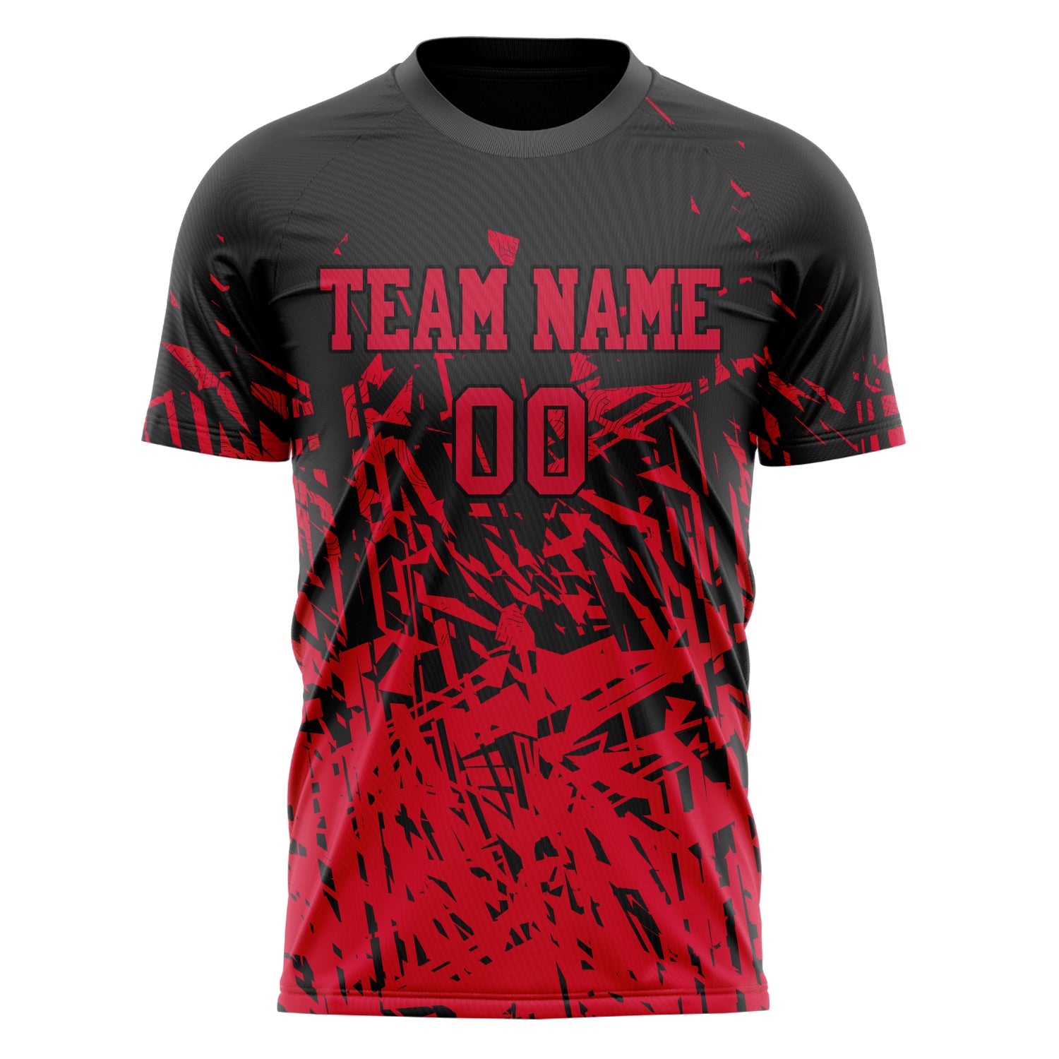 Personalized Red & Black Pattern Soccer Jersey