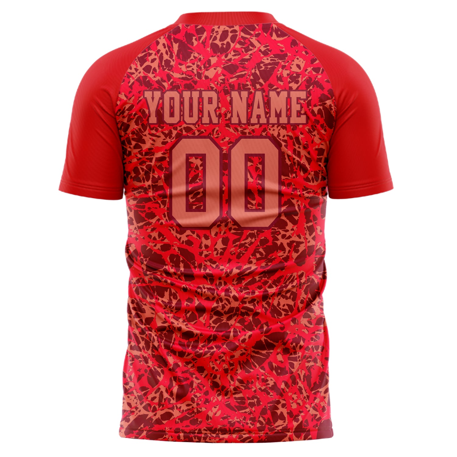 Personalized Red & Crimson Pattern Soccer Jersey