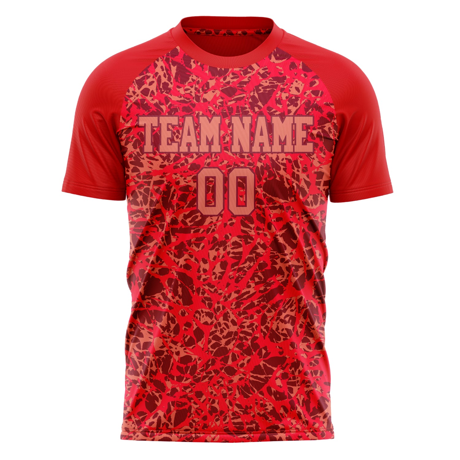 Personalized Red & Crimson Pattern Soccer Jersey