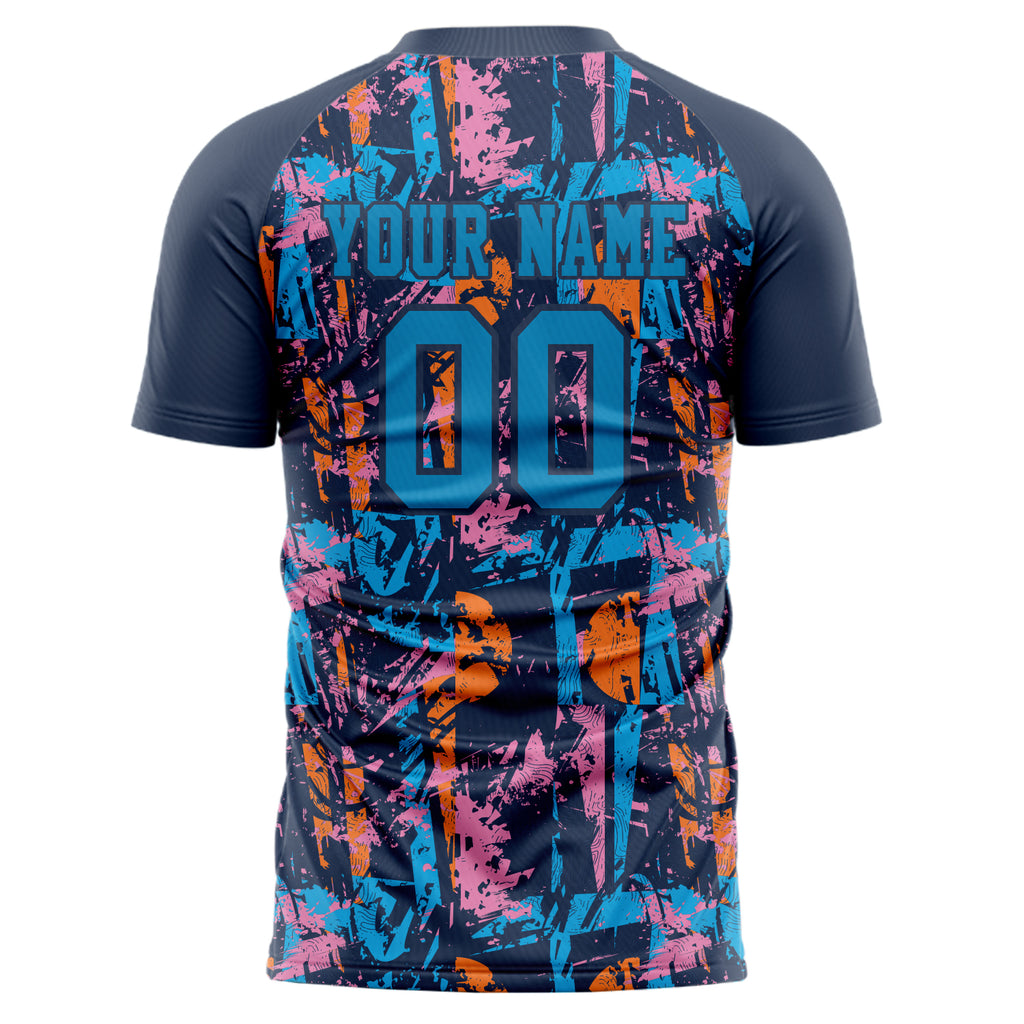 Personalized Navy & Blue Pattern Soccer Jersey