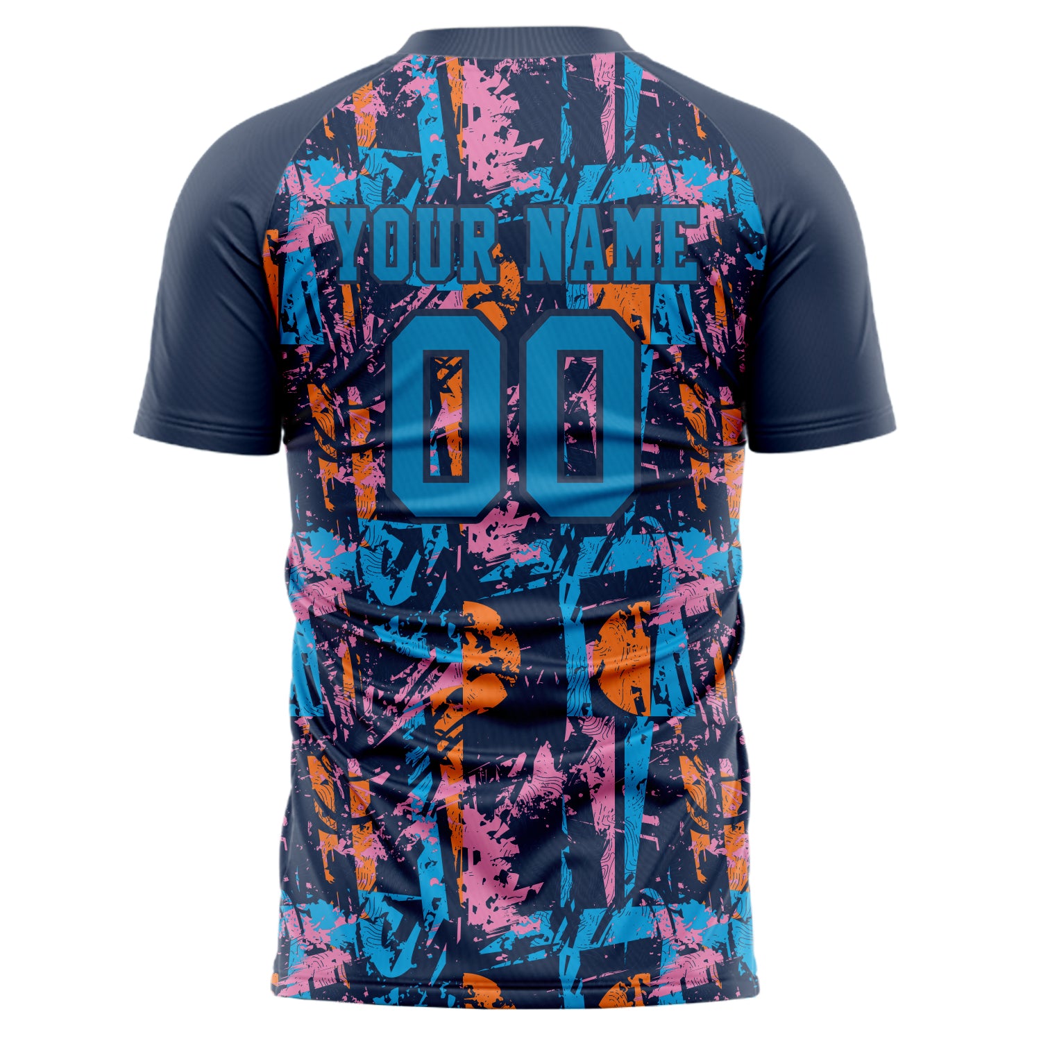 Personalized Navy & Blue Pattern Soccer Jersey