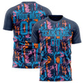 Personalized Navy & Blue Pattern Soccer Jersey