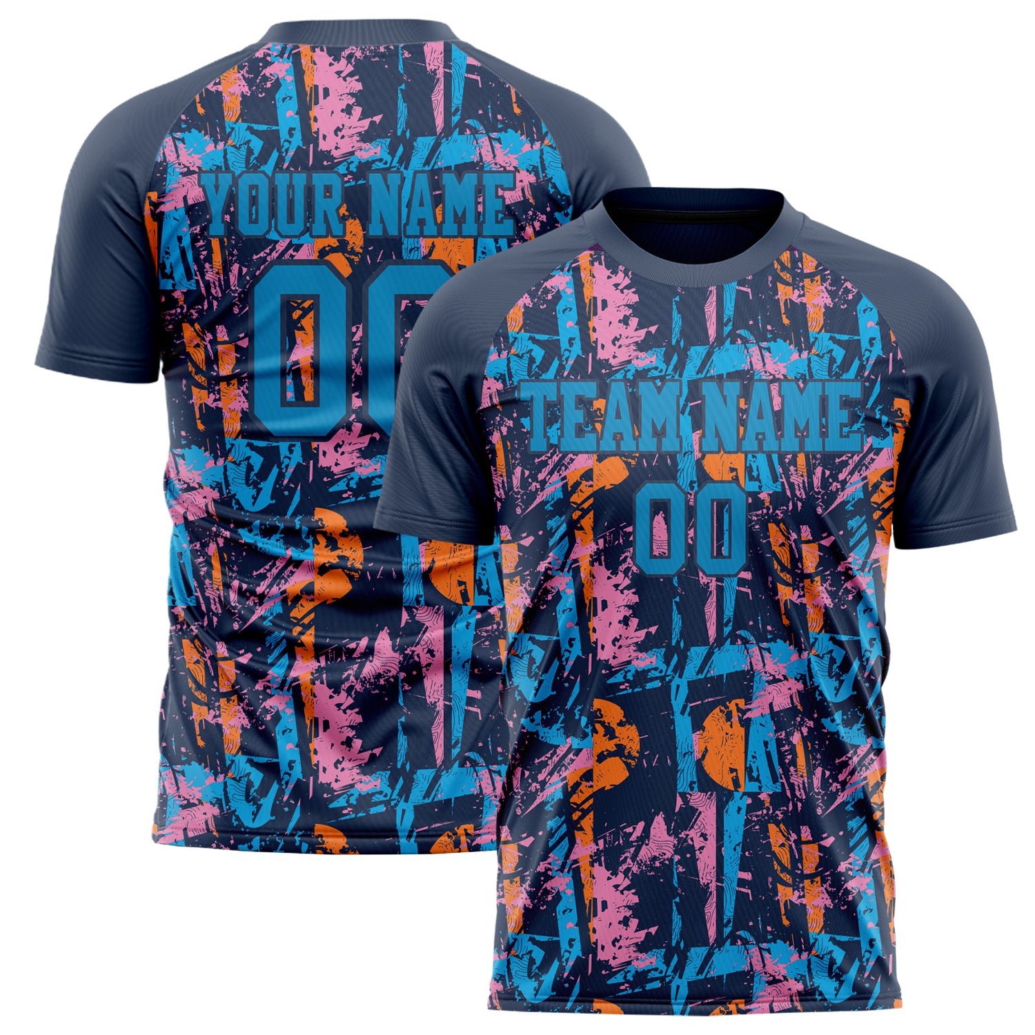 Personalized Navy & Blue Pattern Soccer Jersey