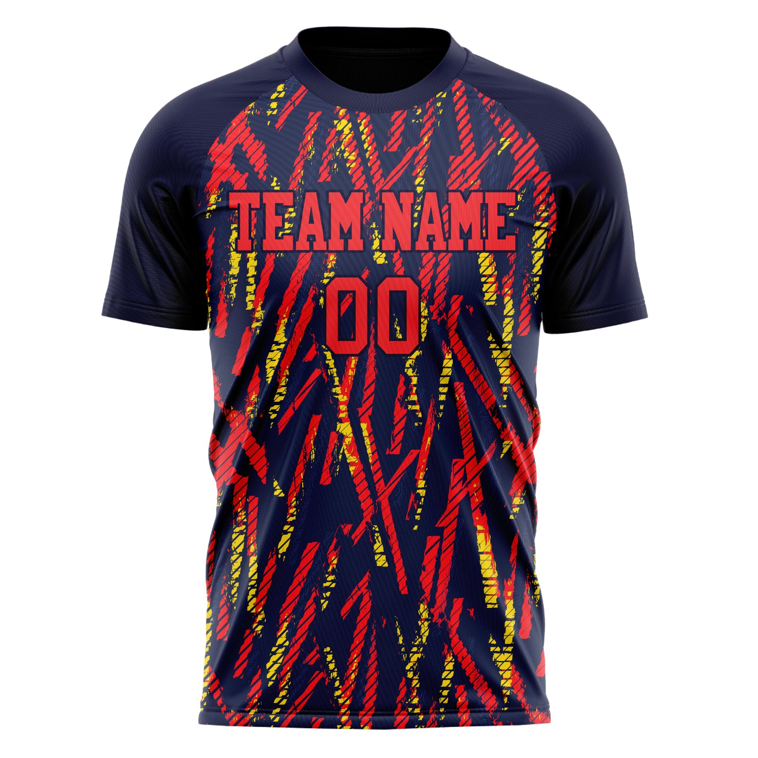 Personalized Red & Navy Pattern Soccer Jersey