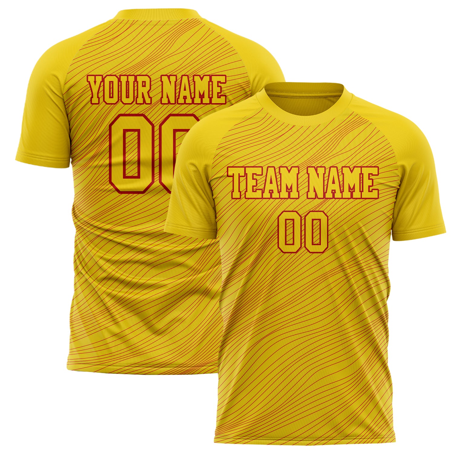 Personalized Yellow & Red Pattern Soccer Jersey