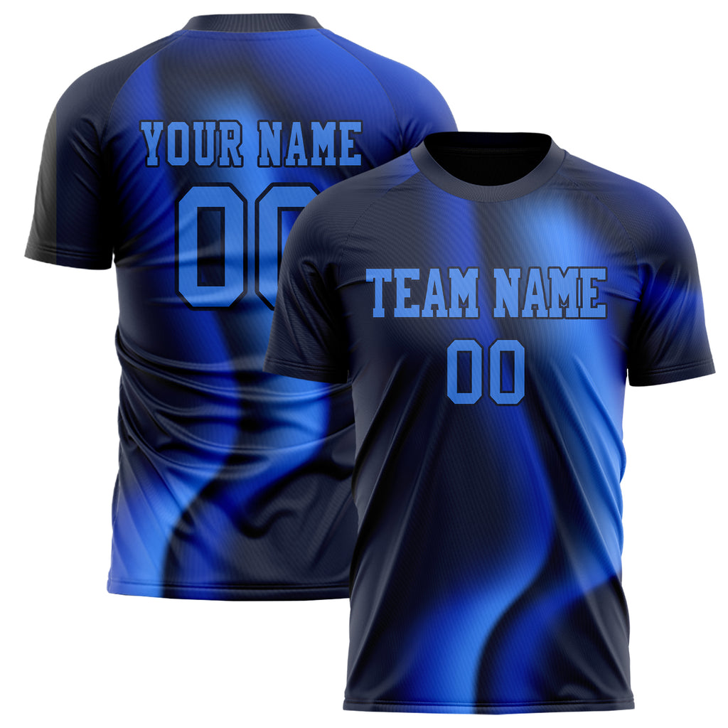 Personalized Black & Blue Pattern Soccer Jersey