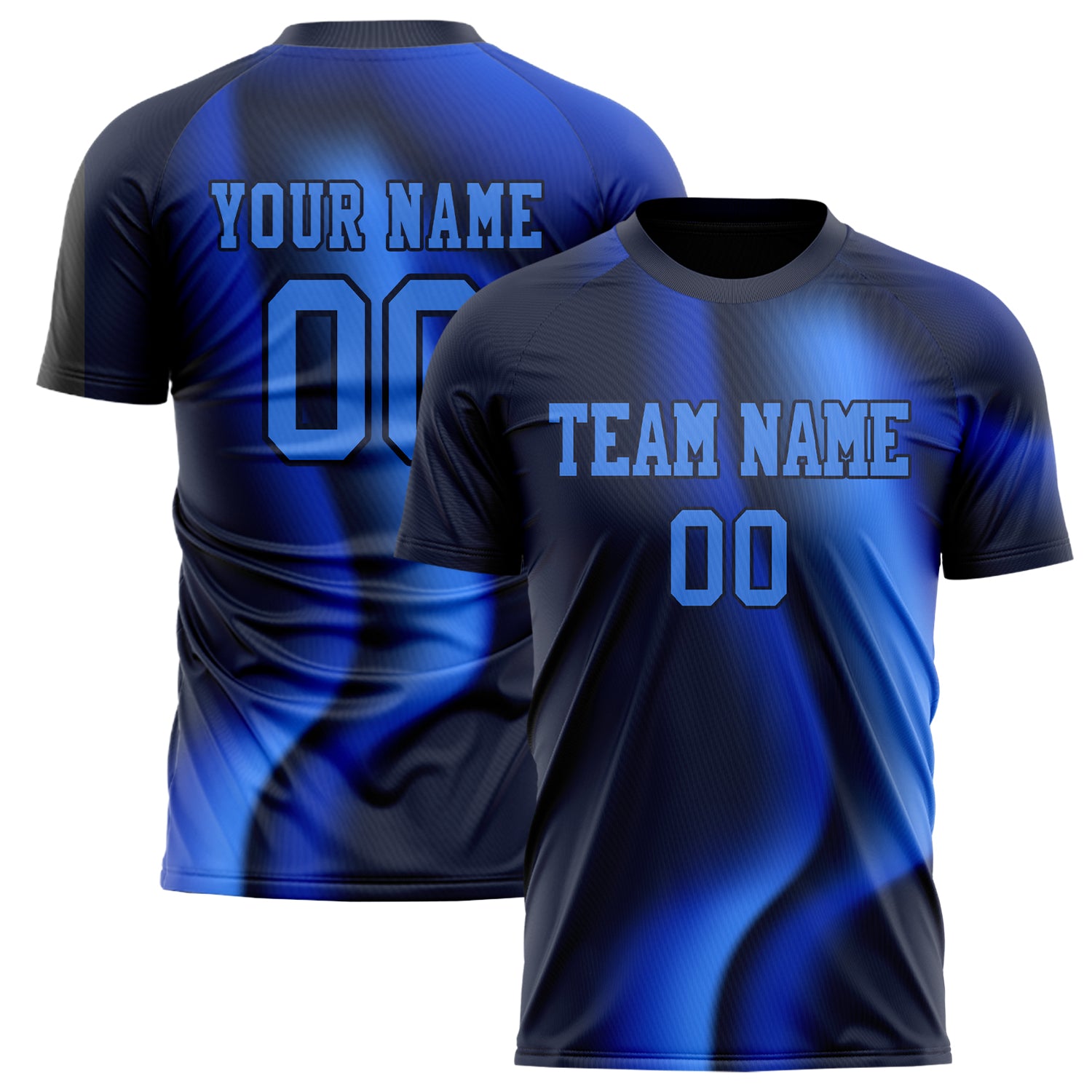 Personalized Black & Blue Pattern Soccer Jersey