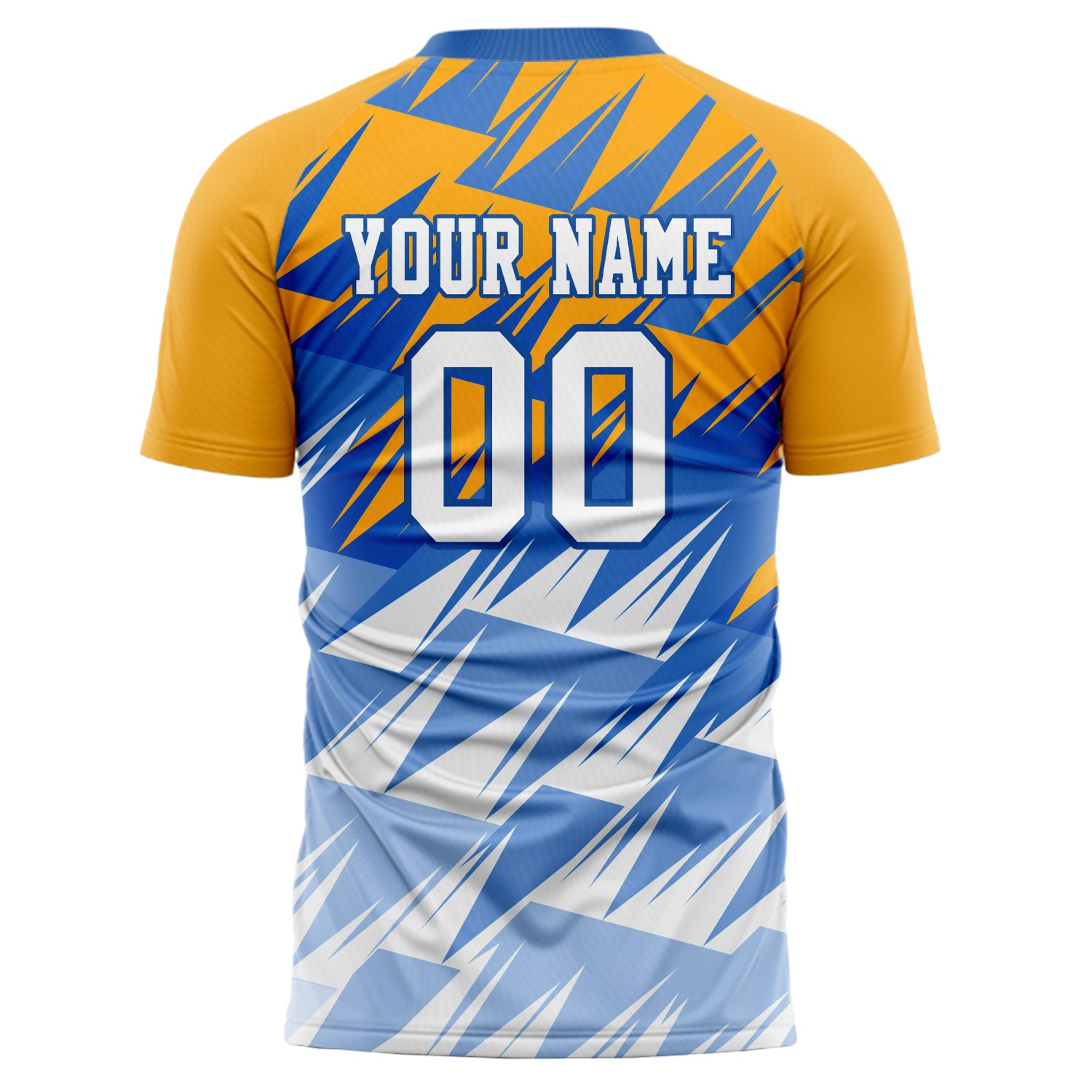 Personalized Gold & Blue Pattern Soccer Jersey