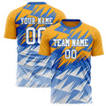 Personalized Gold & Blue Pattern Soccer Jersey