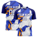 Personalized White & Blue Pattern Soccer Jersey