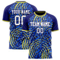Personalized Royal & Yellow Pattern Soccer Jersey