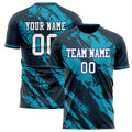 Personalized Black & Teal Pattern Soccer Jersey