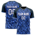 Personalized Blue & Black Pattern Soccer Jersey