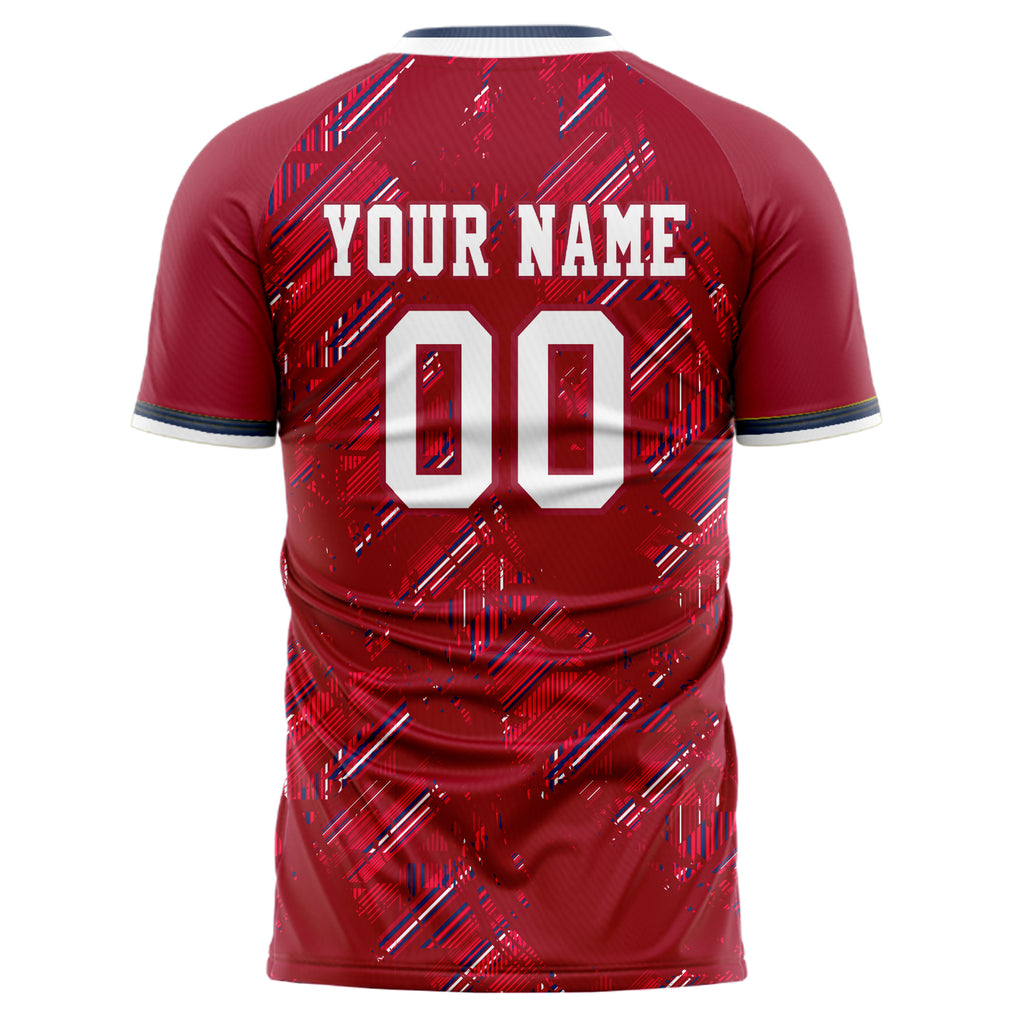 Personalized Red & White Pattern Soccer Jersey