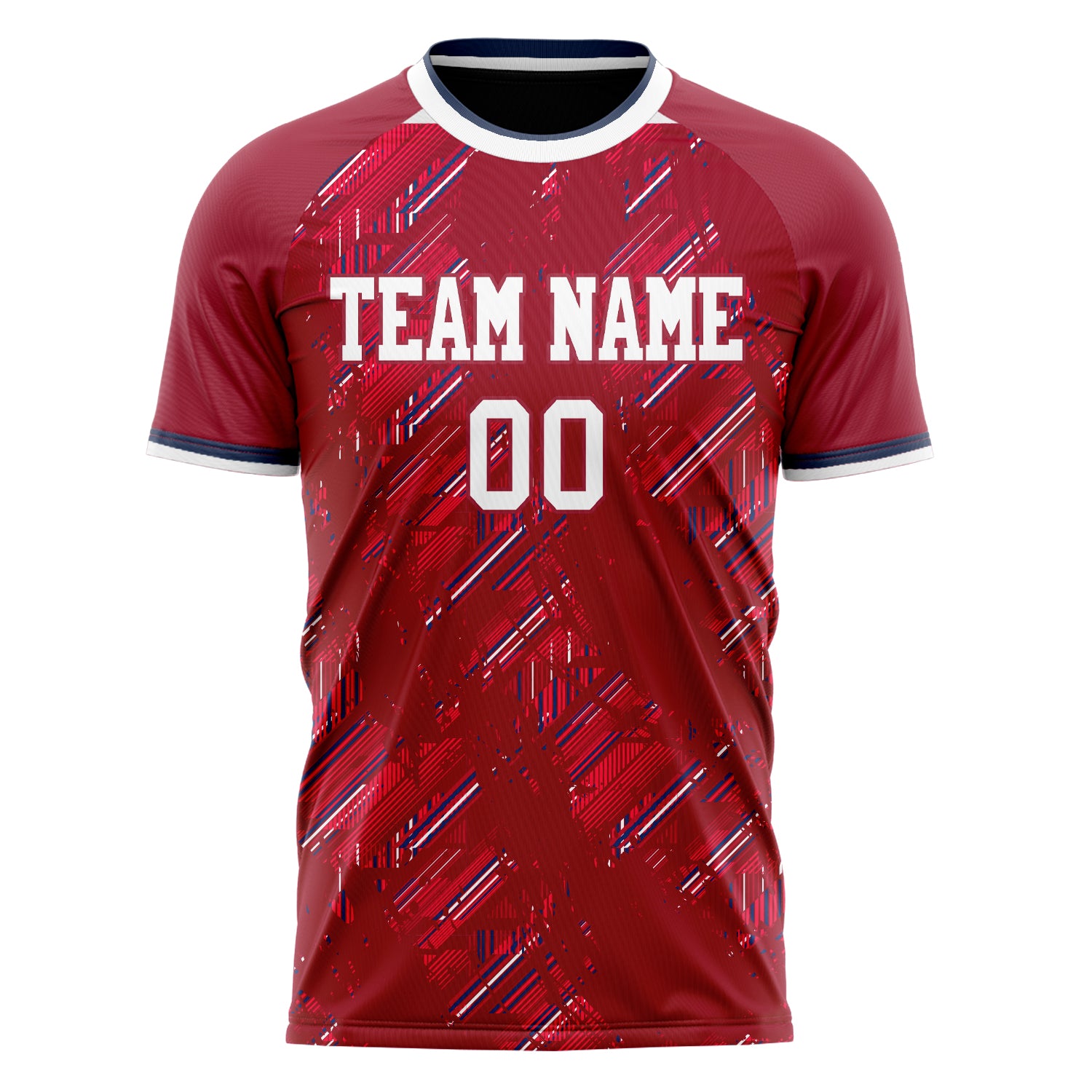 Personalized Red & White Pattern Soccer Jersey