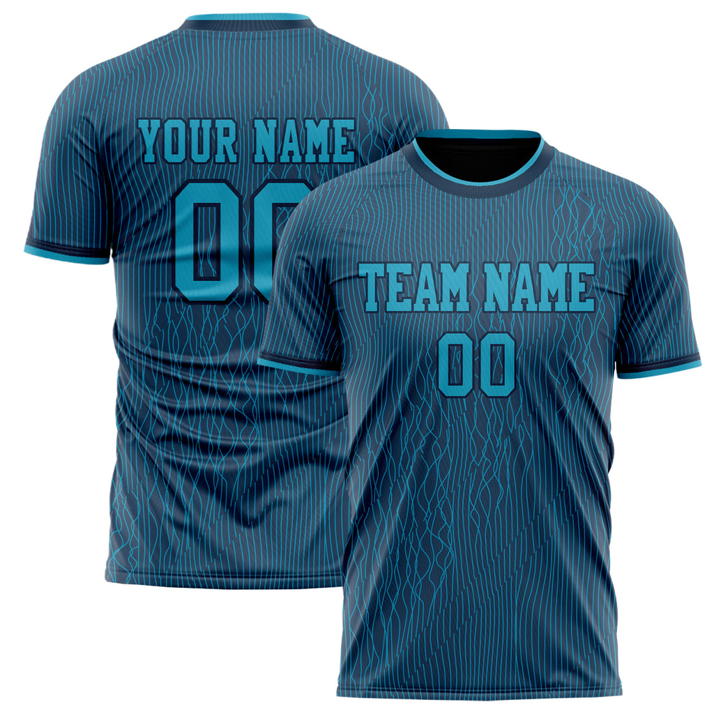 Personalized Navy & Black Pattern Soccer Jersey