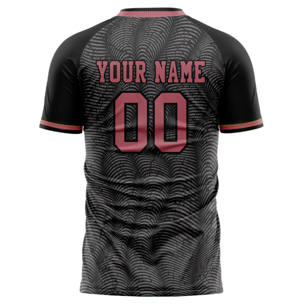 Personalized Black & Pink Pattern Soccer Jersey
