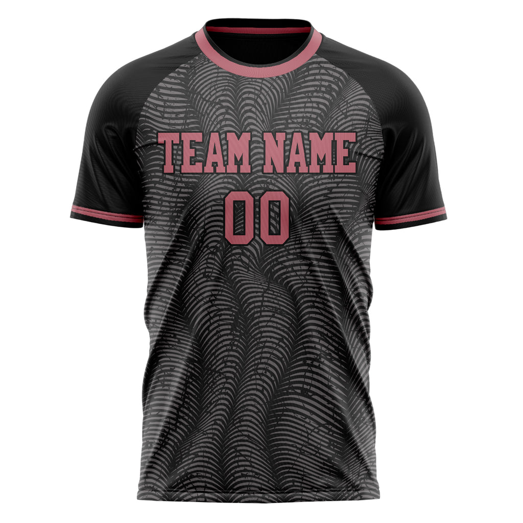 Personalized Black & Pink Pattern Soccer Jersey
