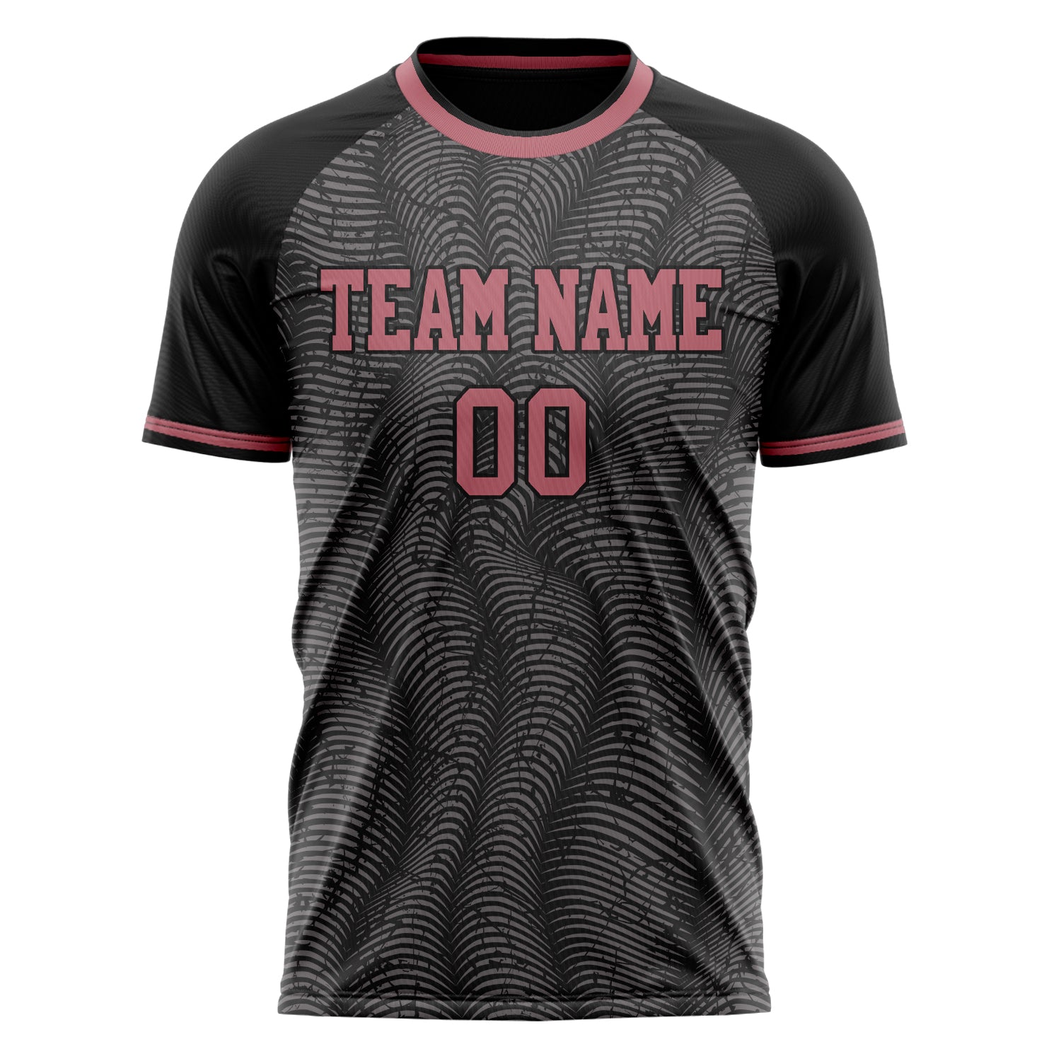 Personalized Black & Pink Pattern Soccer Jersey