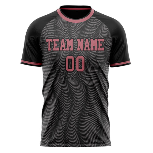 Personalized Black & Pink Pattern Soccer Jersey
