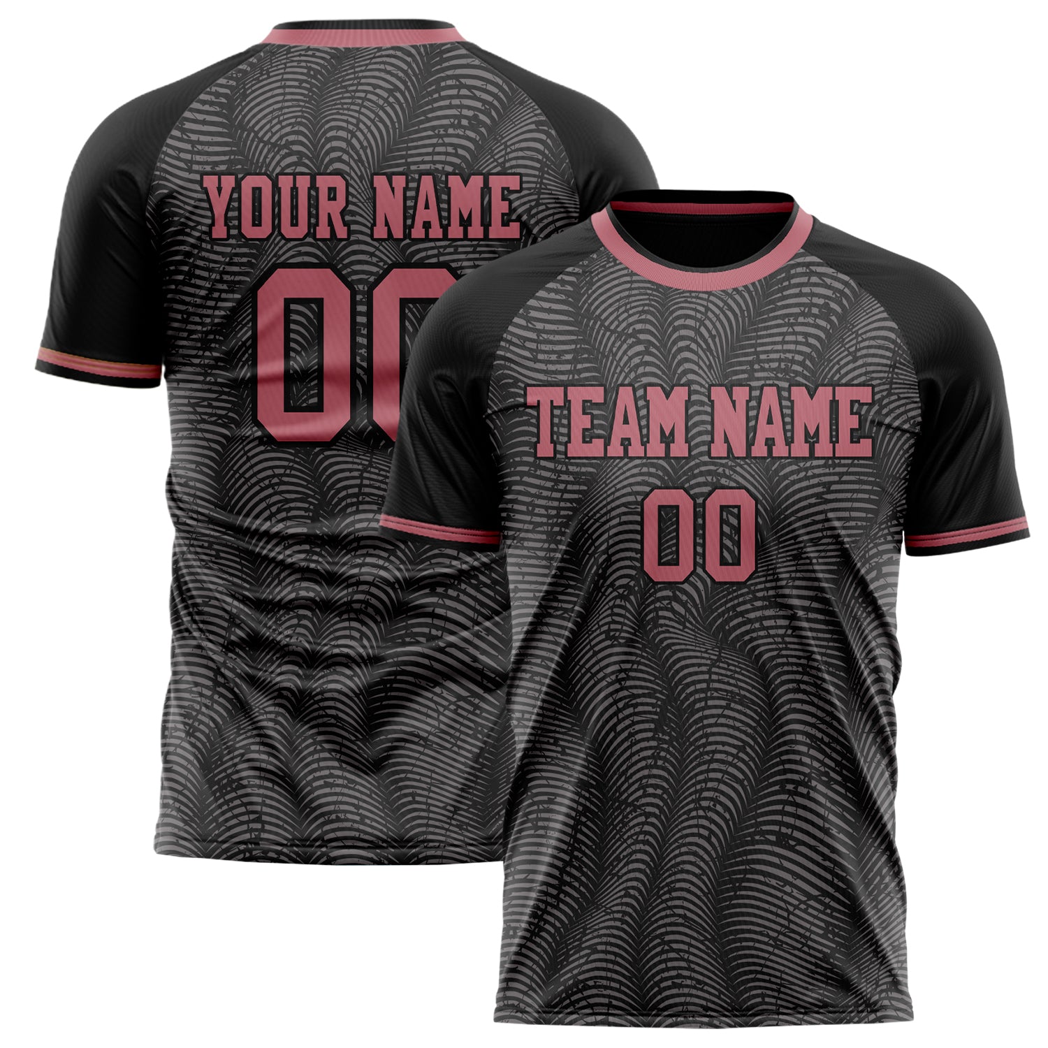 Personalized Black & Pink Pattern Soccer Jersey